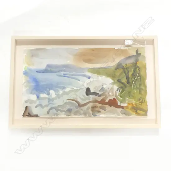 GRANT HUDSON (b. AUCKLAND 1950) ABSTRACT LANDSCAPE WC 310x550mm