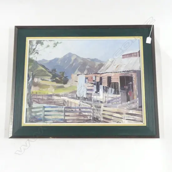 PETER WILLIAMS 'MILLER'S WOOLSHED' OIL ON BOARD 440x595mm