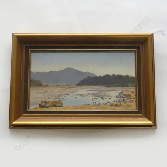 ETHEL RICHARDSON 'THE BLUFF, WAIHO RUN SOUTH WESTLAND' OIL ON BOARD, 190x345mm