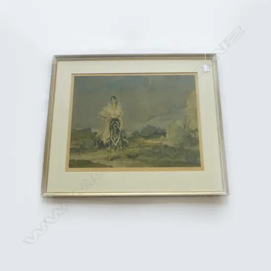 SIR WILLIAM RUSSELL FLINT (1880-1969) 'ROSALBA'. PHOTO LITHOGRAPH. SIGNED. H.480 x 580mm