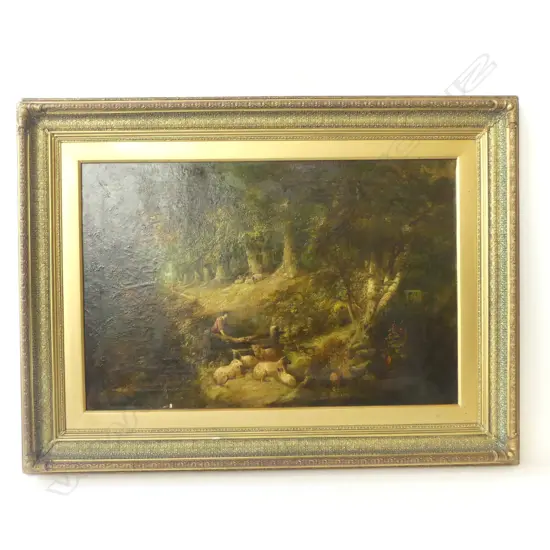 GEORGE ARMFIELD (BRITISH 1808-1893) PASTORAL SCENE, OIL ON CANVAS, 495x750mm