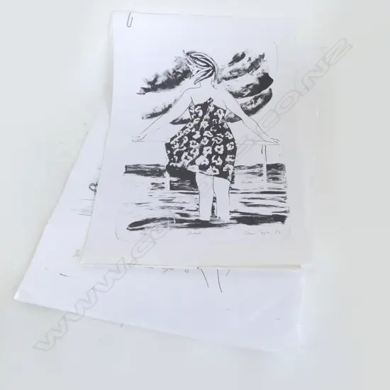 3 x JOAN TAYLOR LTD.ED. LITHOGRAPHS: 2X CONTEMPLATION 1/10 + 8/10 & 'AWASH' A/P. 1982 signed etc 500 x 320mm approx