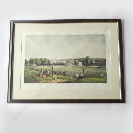 C T DODD 'CRICKET AT TONBRIDGE' LG HAND COLOURED ENGRAVING. H.550 x 800mm