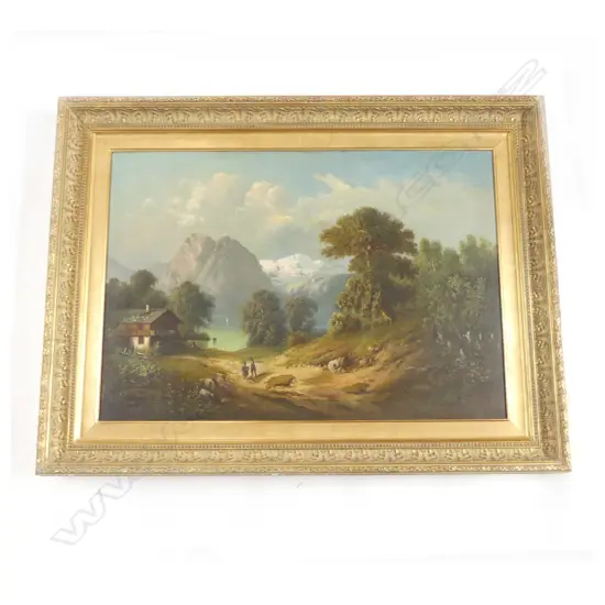 ARTIST UKNOWN, LG SWISS ALPINE LANDSCAPE, OIL ON CANVAS, 680x970mm