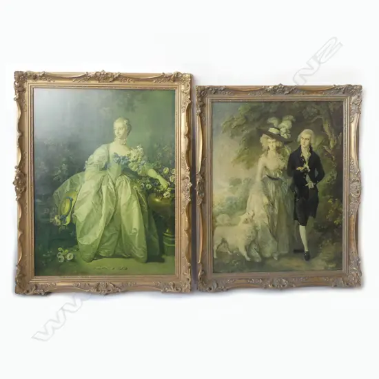 PR LG ORNATELY FRAMED REPRO PRINTS works by GAINSBOROUGH & BOUCHER, H.700 x 560mm & 750 X 580mm