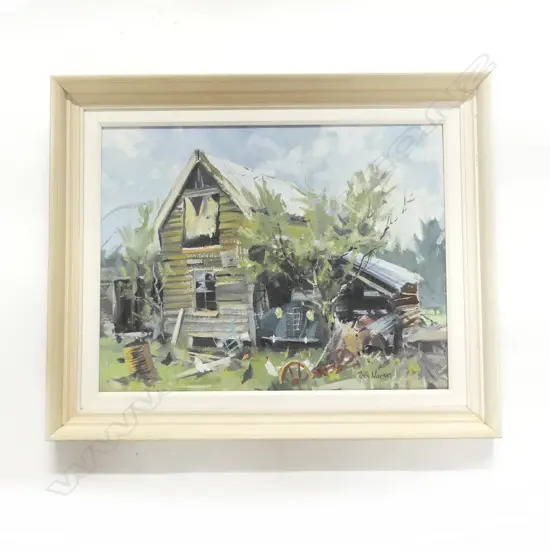 PETER WILLIAMS, OLD HOUSE & TRUCK, OIL ON BOARD 350x450mm