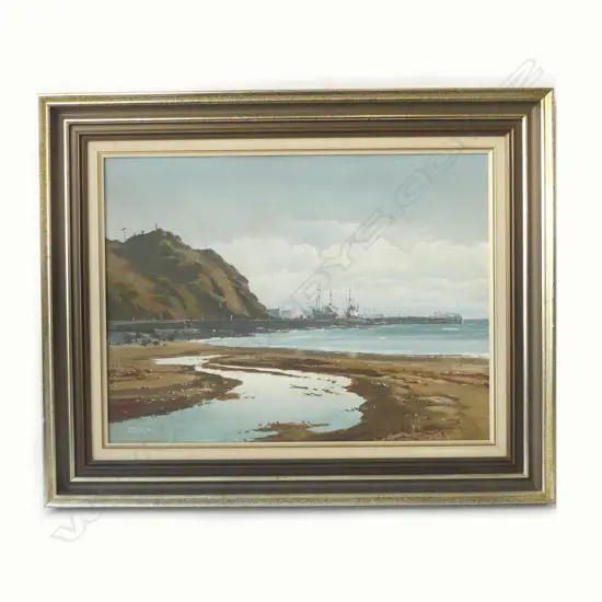 BRIAN BAXTER, PORT OF NAPIER, OIL ON CANVAS, SIGNED & DATED '82, 450 x 590mm