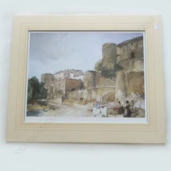 SIR WILLIAM RUSSELL FLINT (1880-1969) 'GOSSIPERS at LE CASTELLET'. MTD LTD ED COLLOTYPE PRINT 707/850. H.530x580mm