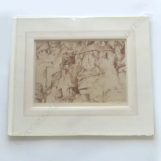 SIR WILLIAM RUSSELL FLINT (1880-1969) 'AN ESSAY IN THE PICTURESQUE'. MTD COLLOTYPE PRINT. SIGNED. H.300x400mm