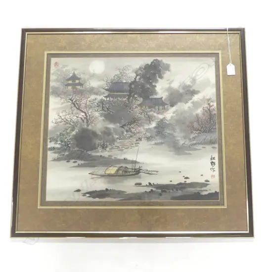 CHINESE LANDSCAPE WC, SIGNED 440x510mm