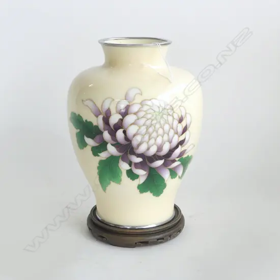CLOISONNE VASE ON STAND H.270mm