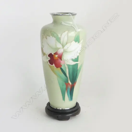 CLOISONNE VASE ON STAND H.265mm