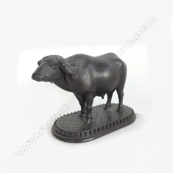  CARVED WOODEN OXEN (HORNS AF) H.160mm