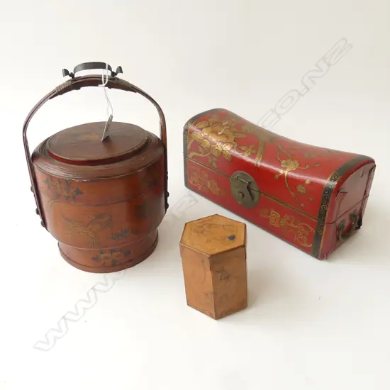 3 ORIENTAL CONTAINERS INCL. PILLOW BOX W.310mm