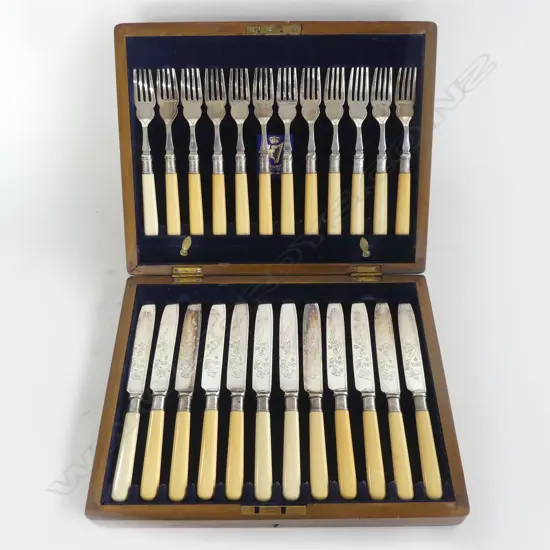 24 PCE FISH SET, CASED