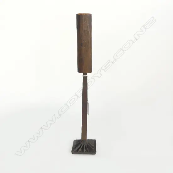 19THC JAPANESE SEAL STAMP, WOODEN HANDLE IRON SHAFT & STAMP, RARE. L.320mm