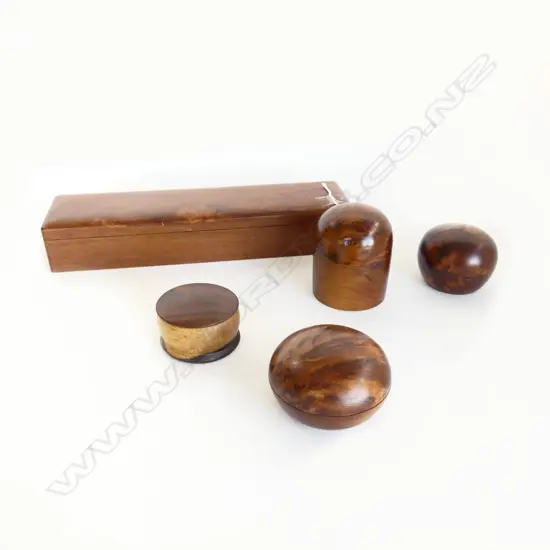 5 WOODEN CONTAINERS W.280mm