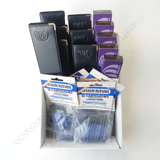 WATERMAN – 12 PEN CASES AND 9 PACKETS OF SIXTEEN INK CARTRIDGES