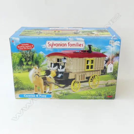 SYLVANIAN FAMILES CARAVAN & PONY, boxed as new