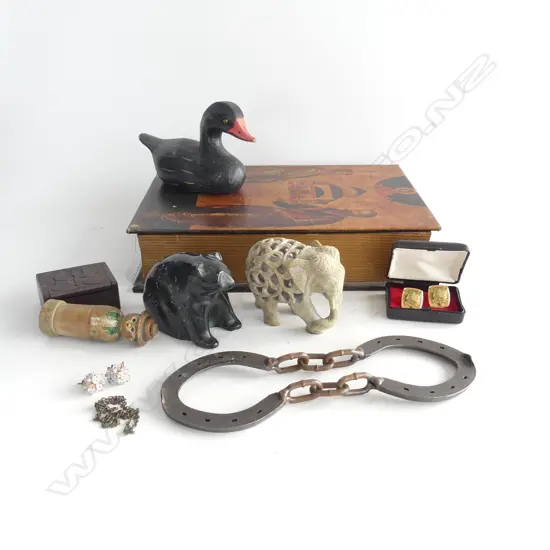 BIBLE TYPE JEWLERY BOX L310MM & 7 COLLECTABLES 