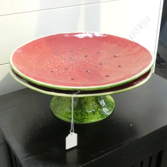 BORDELLO PINHEIRO COMPORT & PLATE WATERMELON DESIGN DIA310mm