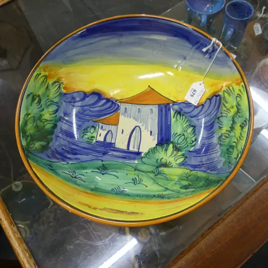 HAND PAINTED CIRCULAR FRUIT BOWL DIA320mm