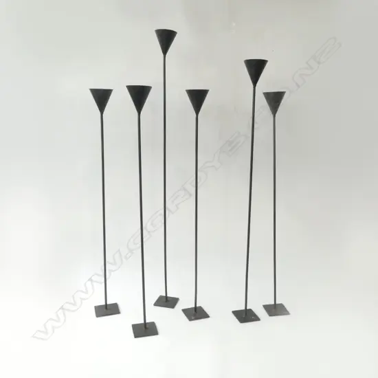8 TALL CANDLEHOLDERS (2 H.700mm) + 6 METAL