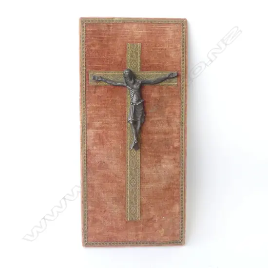 VINTAGE SPANISH MOUNTED BRONZE CRUCIFIX 210X420MM