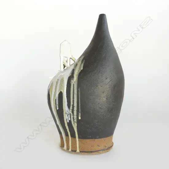 BRENDAN ADAMS? STUDIO POTTERY VASE STAMPED 'BAD' H.310mm