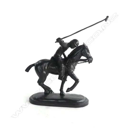 BRONZE POLO HORSE & RIDER H.320mm