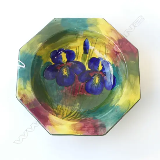 WEMYSS POTTERY SCOTLAND HAND PAINTED ‘IRISES’ BOWL, D.248MM