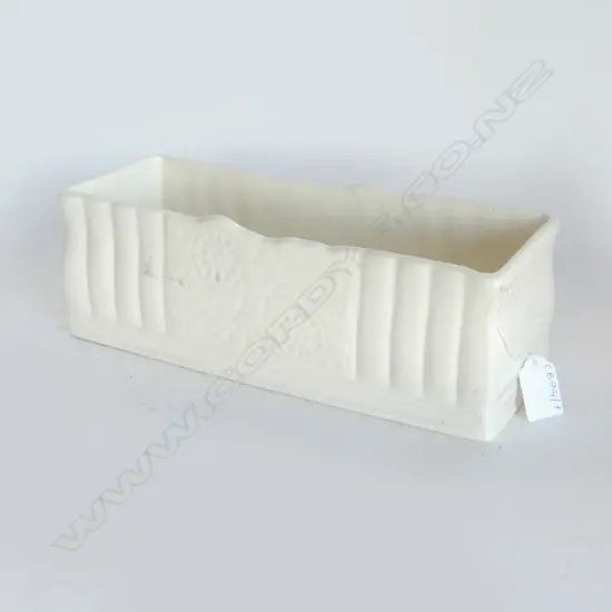 WHITE BESWICK TROUGH VASE W.300mm