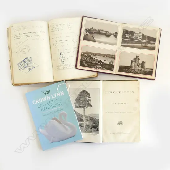 3 VINTAGE BOOKS & CROWN LYNN HAND BOOK H210MM