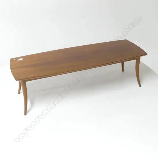 LONG 1970's COFFEE TABLE W SHAPED LEGS. NZ MADE