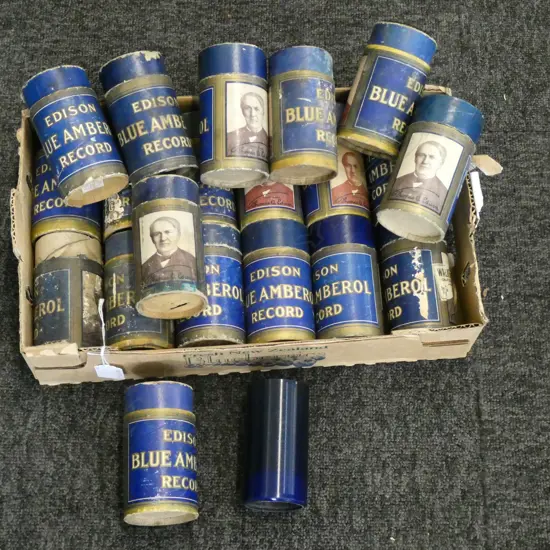  TWENTY EDISON BLUE AMBEROLA ROLLS FOR CYLINDER PHONOGRAPH