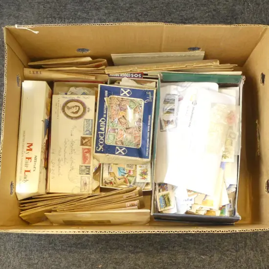 LARGE BOX STAMP COLLECTION MIXED STAMPS