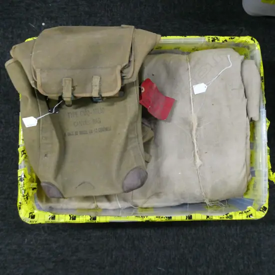 LARGE CANVAS COVER & CANVAS ARMY BAG