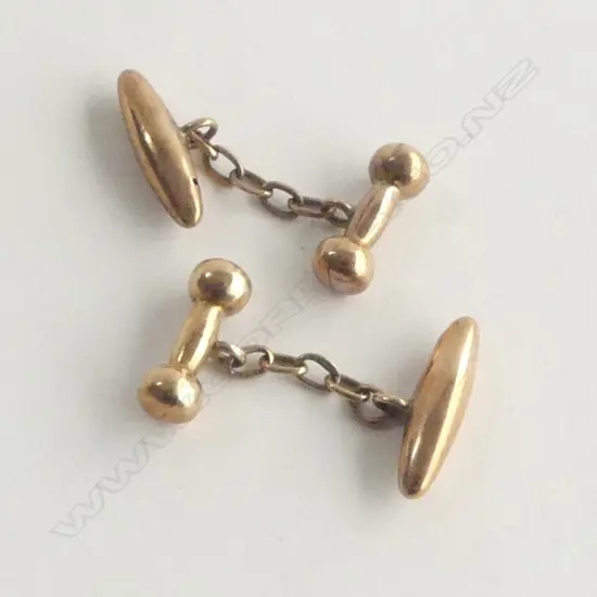 PR VINTAGE 9ct ROSE GOLD CUFF LINKS 1.66gms