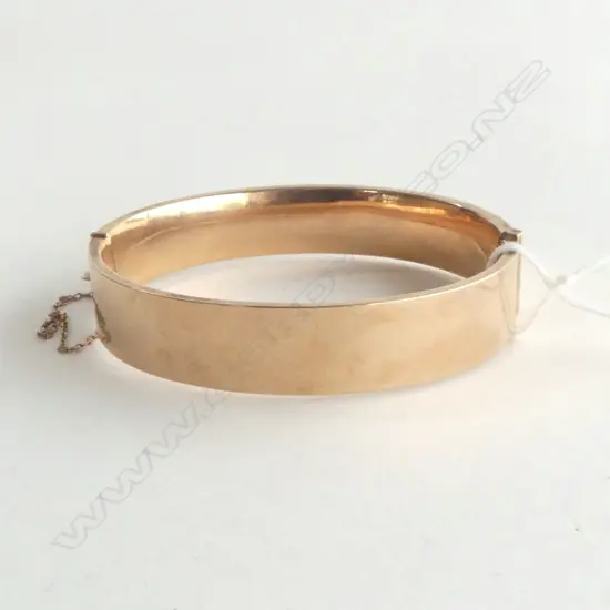9ct ROSE GOLD HALF HINGED BANGLE wax filled 23.6gms