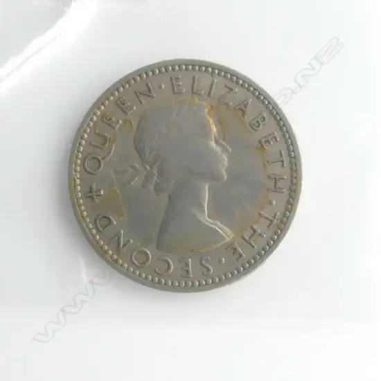 1953 NZ (STRAPLESS) ONE SHILLING COIN