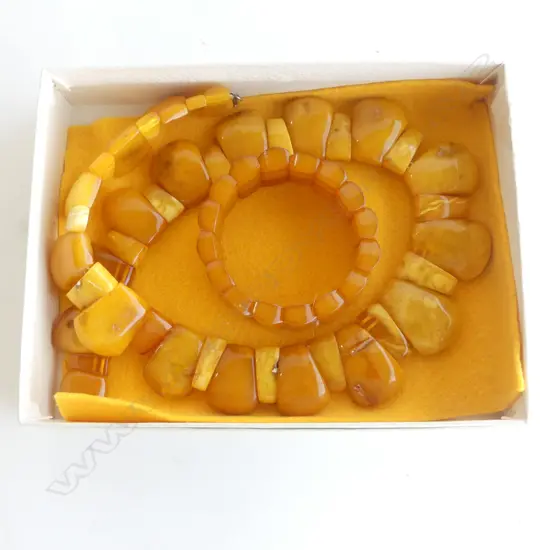 BALTIC AMBER NECKLACE  & FAUX AMBER BRACLET