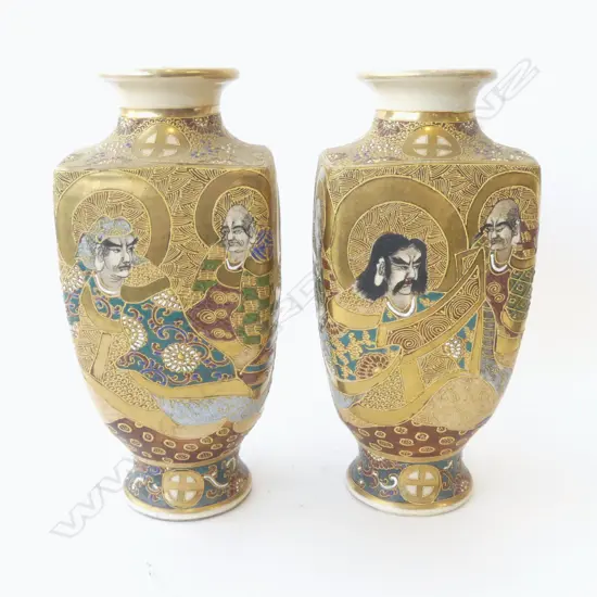 PR SATSUMA VASES H.300mm, SIGNED TO BASE