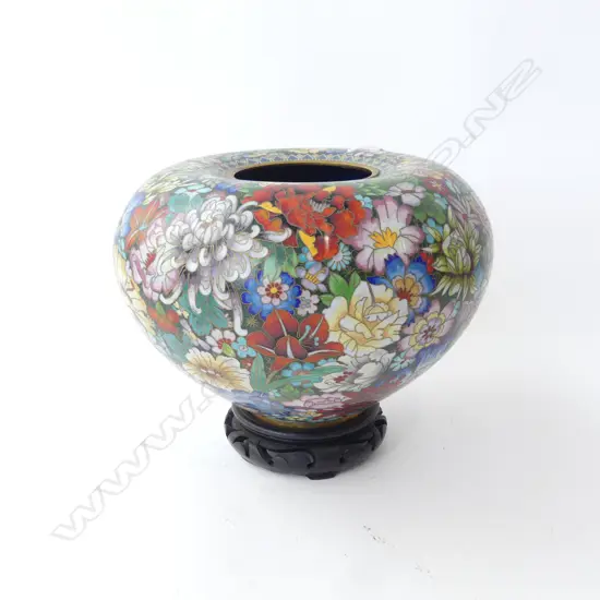 FLORAL CLOISONNE VASE H.180mm