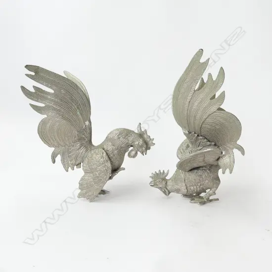 PR METAL FIGHTING ROOSTERS H.200mm