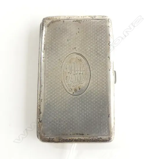 VICTORIAN SILVER CIGARETTE CASE Birmingham 1881 machine engraved 56gms