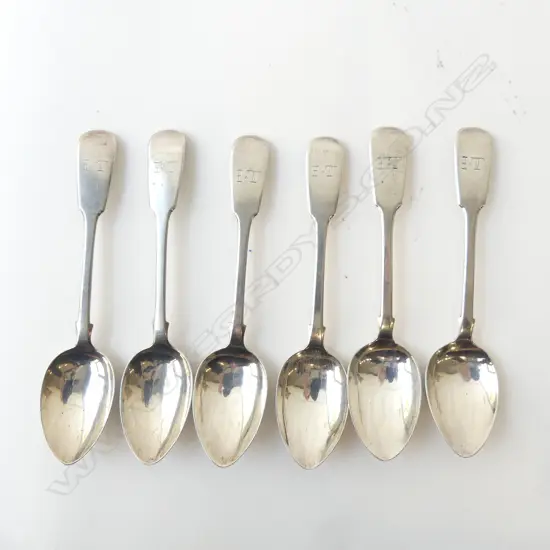 set 6 SILVER 1839 TEASPOONS Fiddle pattern Exeter 78gms