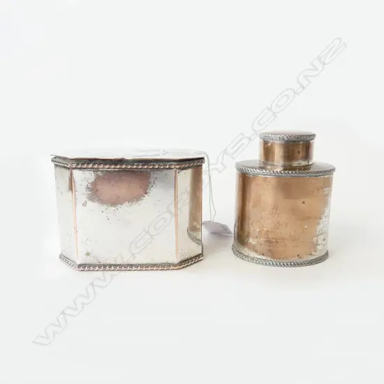 2 OLD SHEFFIELD PLATE TEA CADDIES H.100mm
