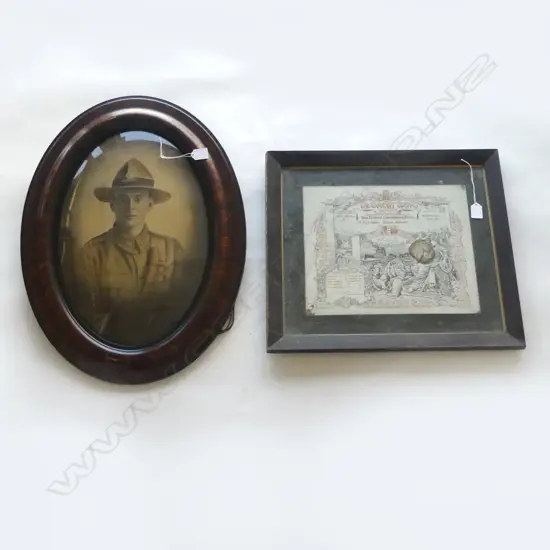 WWI CERTIFICATE & PORTRAIT OF #37712 WILLIAM PATERSON 300x360mm