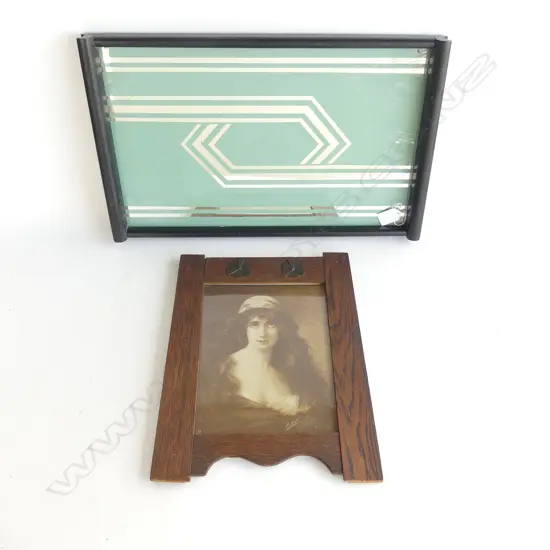 LONG DECO TRAY L.490mm & OAK FRAMED DECO PRINT ' A.ASTI' H.340mm