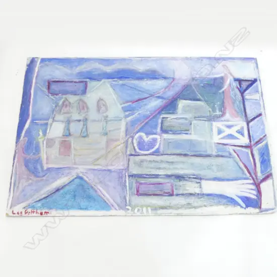 LEE FELTHAM / PURPLE ABSTACT / ACRYLIC ON BOARD 2011 810x1220mm...